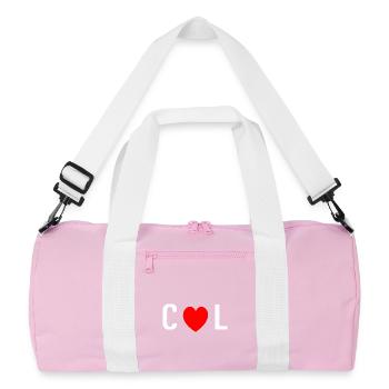 COL avec cœur d’amour rouge - Sac de sport recyclé - rose/blanc - Devant
