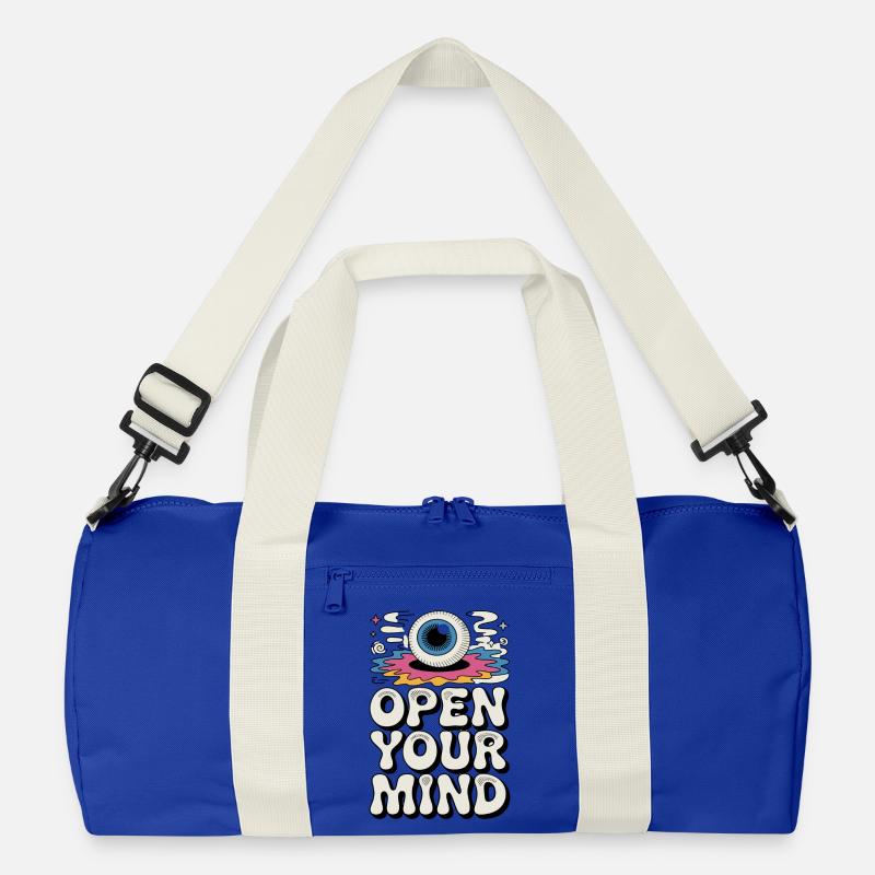 Open Your Mind Psychedelic Eye Retro Hippie Recycled Duffel Bag