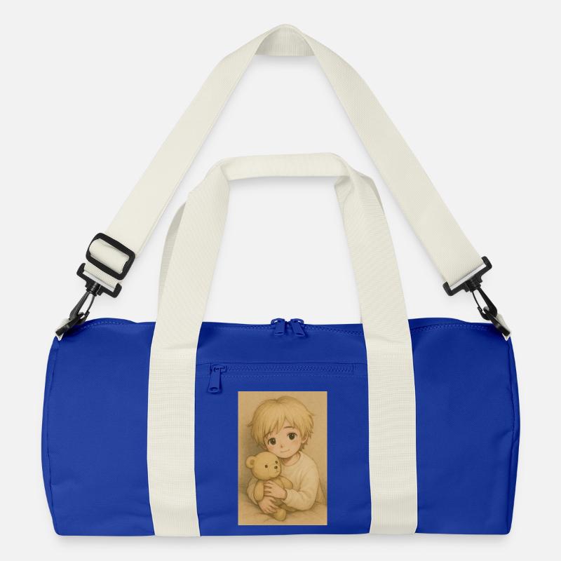 "Touma" - Recycelte Duffel Bag - Leuchtend Königsblau/Offwhite