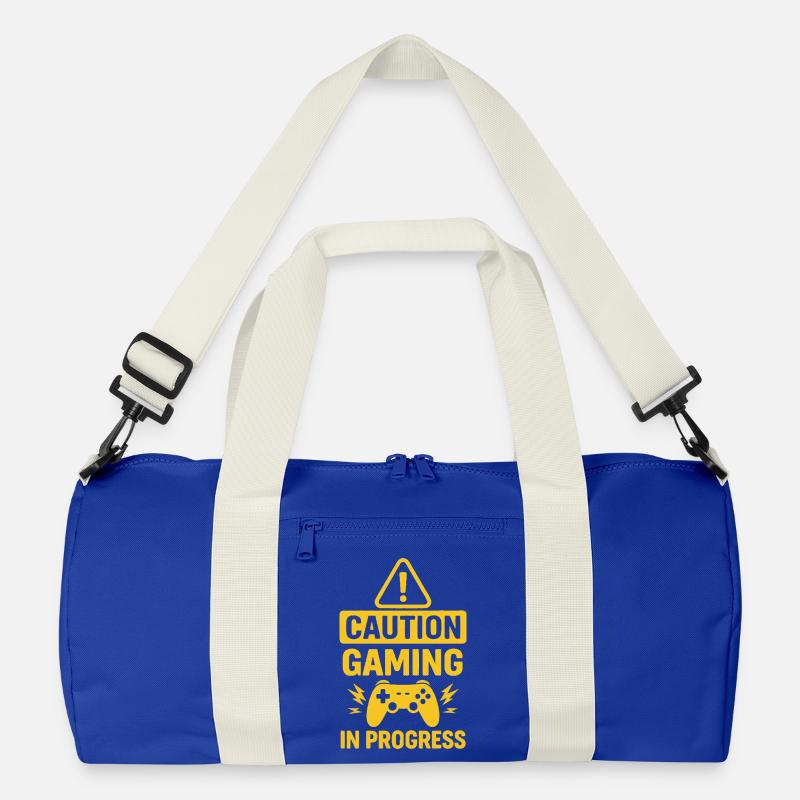 Warning Gaming In Progress  Recycled Duffel Bag