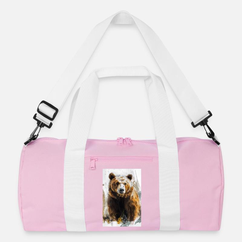 Illustration eines Bären Recycelte Duffel Bag