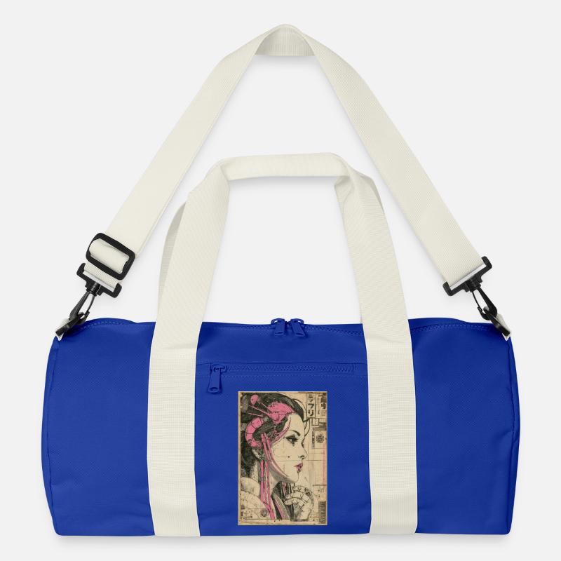 Neon-Circuit-Erbin - Recycelte Duffel Bag - Leuchtend Königsblau/Offwhite