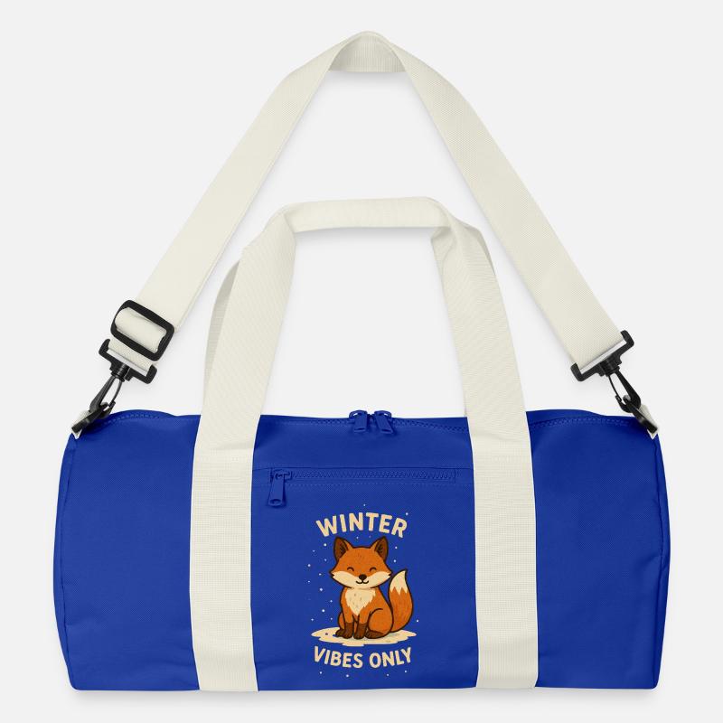 Winter Fox Vibes Only - Recycled Duffel Bag - bright royal/off white