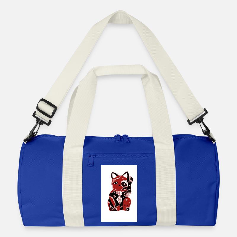 Chinesische Katze - Recycelte Duffel Bag - Leuchtend Königsblau/Offwhite