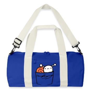 Schnecke Brusttasche Hemdtasche Tasche unterwegs - Recycelte Duffel Bag - Leuchtend Königsblau/Offwhite - Vorne
