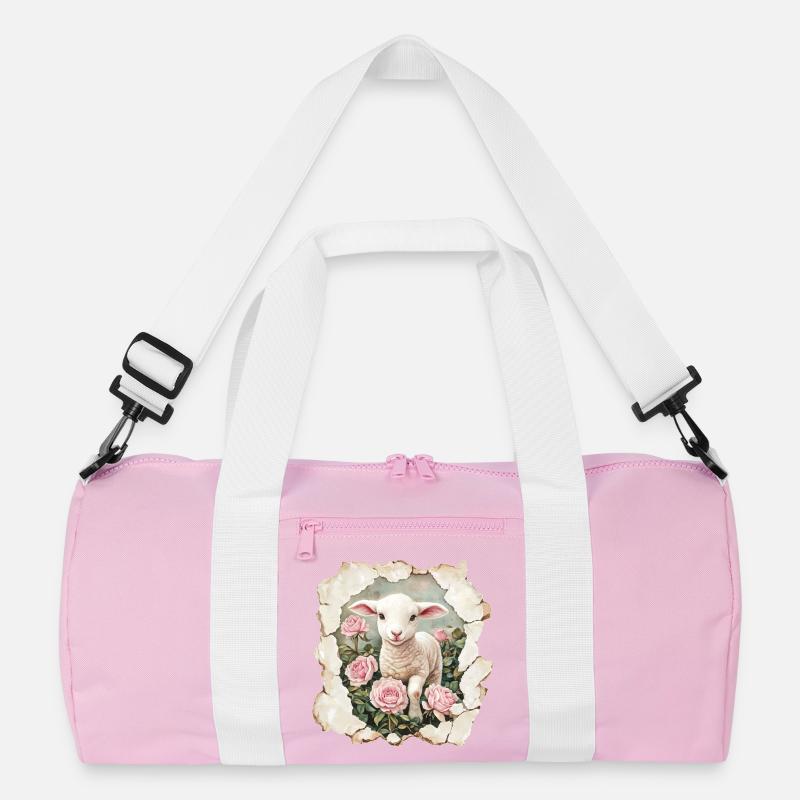 Lamm mit Schmetterling Recycelte Duffel Bag