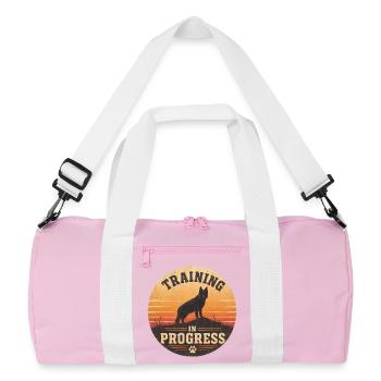 Training in Progress - Recycelte Duffel Bag - Rosa/Weiß - Vorne