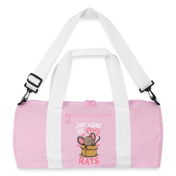 Just a Girl Who Loves Rats - Recycled Duffel Bag - pink/white - Front