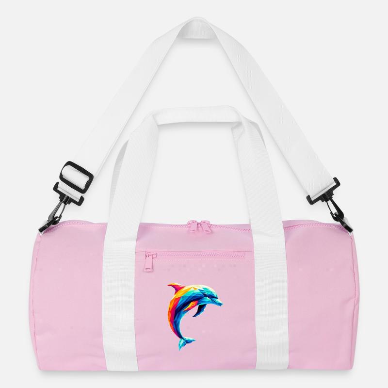 Ein bunter Delfin im Polygon-Stil Recycelte Duffel Bag