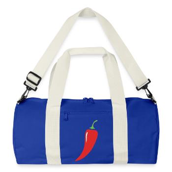 Red Chili Pepper Vegetables - Recycled Duffel Bag - bright royal/off white - Front