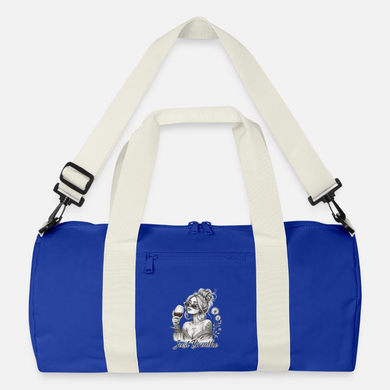 Just relax Wine Chic - Recycled Duffel Bag - bright royal/off white