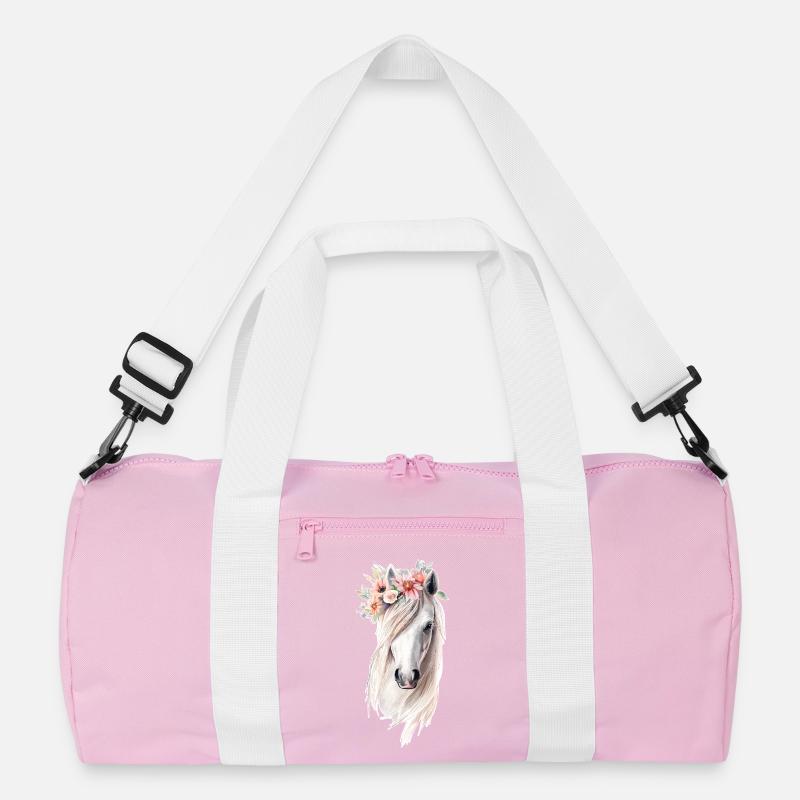 Cheval avec des fleurs Sac de sport recyclé