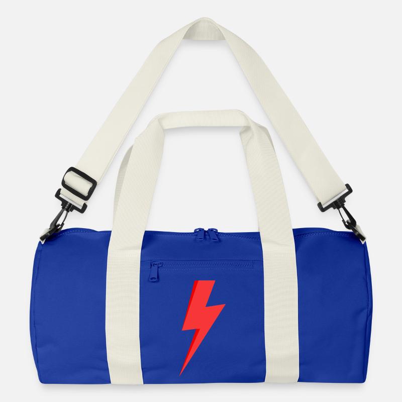 Roter Blitz - Recycelte Duffel Bag - Leuchtend Königsblau/Offwhite