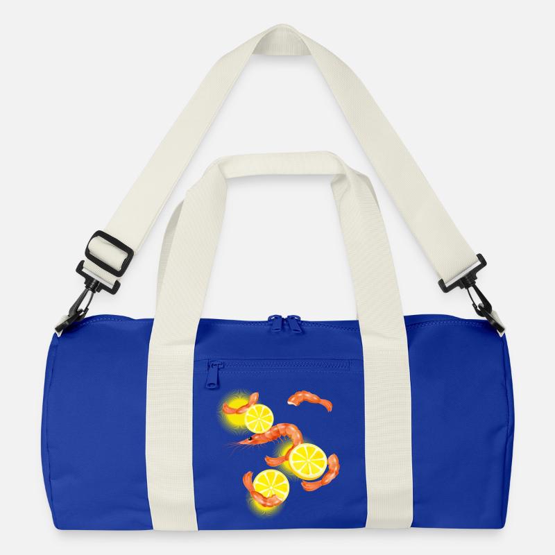 Garnelen oder Shrimps mit Zitronen Scheiben Recycelte Duffel Bag