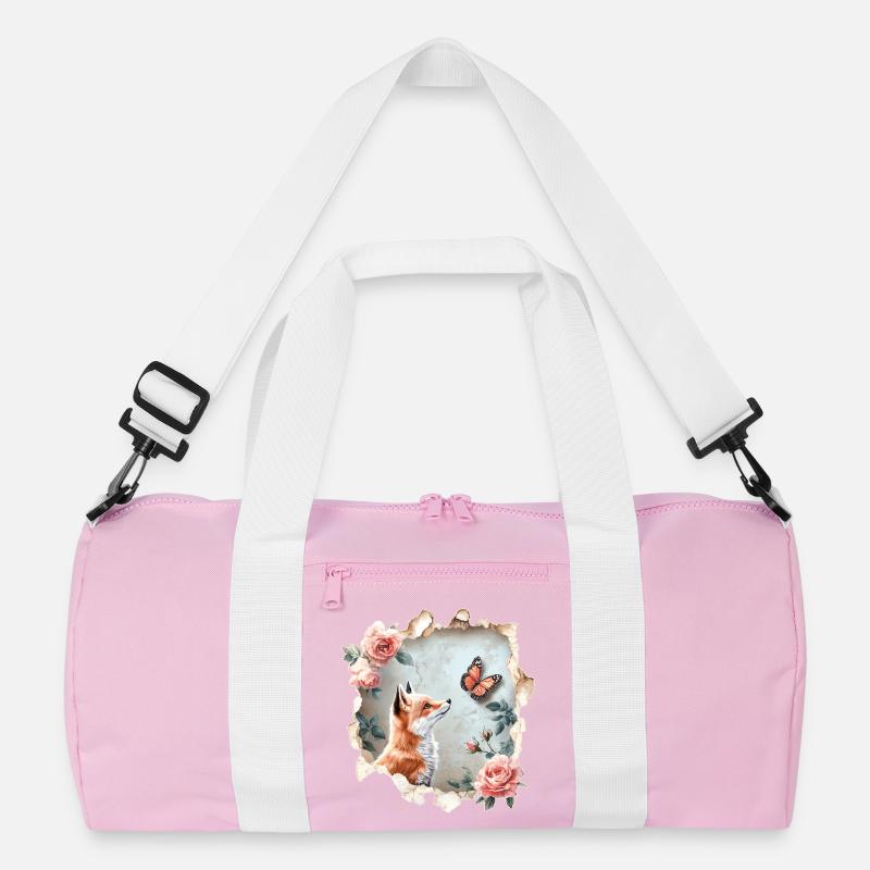 Fuchs mit Schmetterling Recycelte Duffel Bag