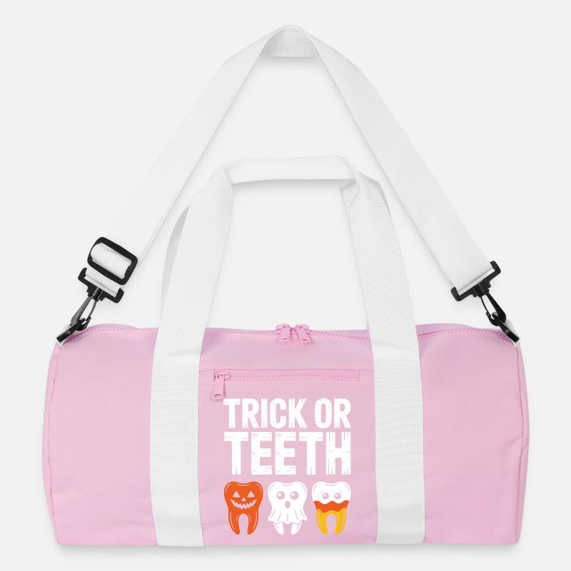 Trick oder Teeth Halloween-T-Shirt Recycelte Duffel Bag