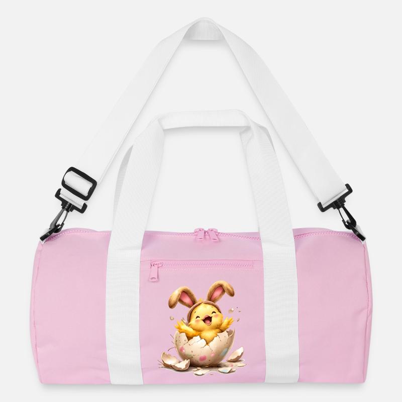 Chick with bunny ears in Easter egg Recycled Duffel Bag
