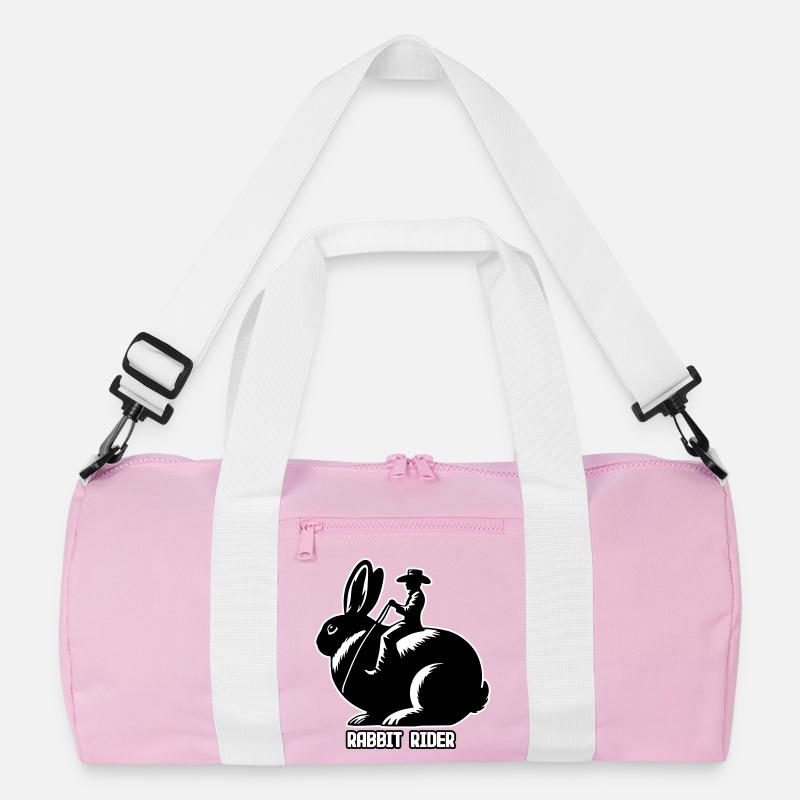 Rabbit Rider (Text hell - mit Kontur, 3-farbig) Recycelte Duffel Bag