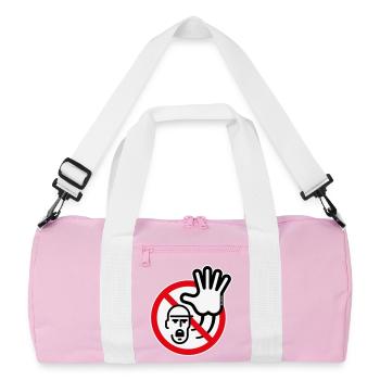 Warning Sign / Warning / Prohibition (Symbol / 3C) - Recycled Duffel Bag - pink/white - Front