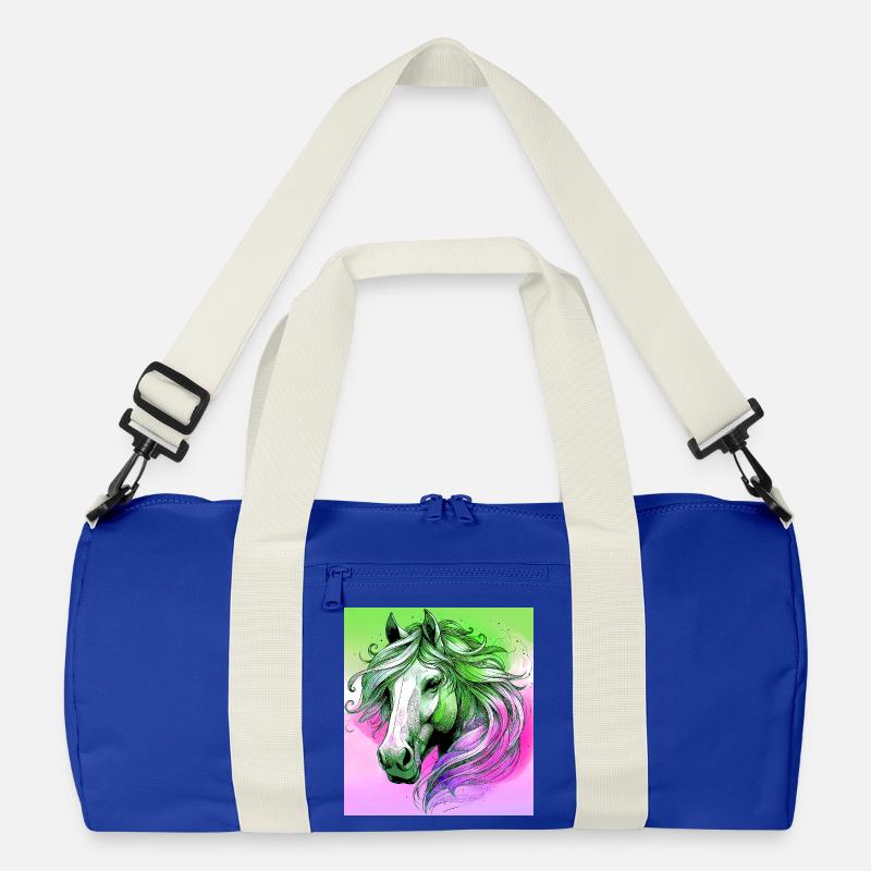 Pferd - Recycelte Duffel Bag - Leuchtend Königsblau/Offwhite