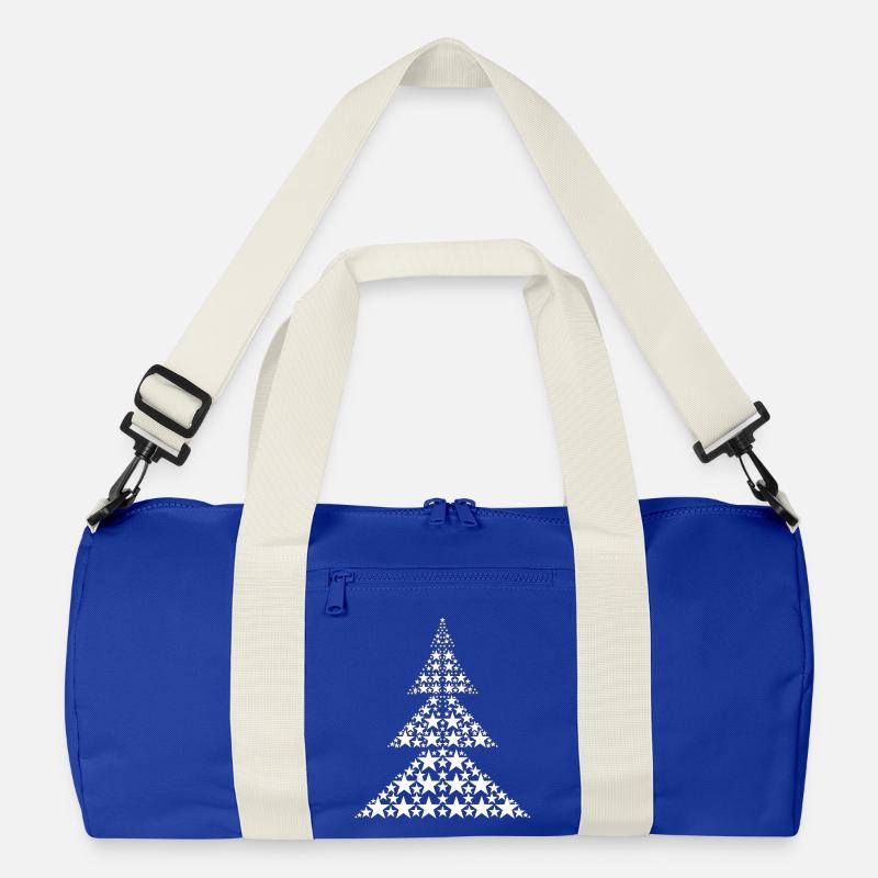 Weißer Tannenbaum - Recycelte Duffel Bag - Leuchtend Königsblau/Offwhite