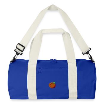 Peach embroidered - Recycled Duffel Bag - bright royal/off white - Front