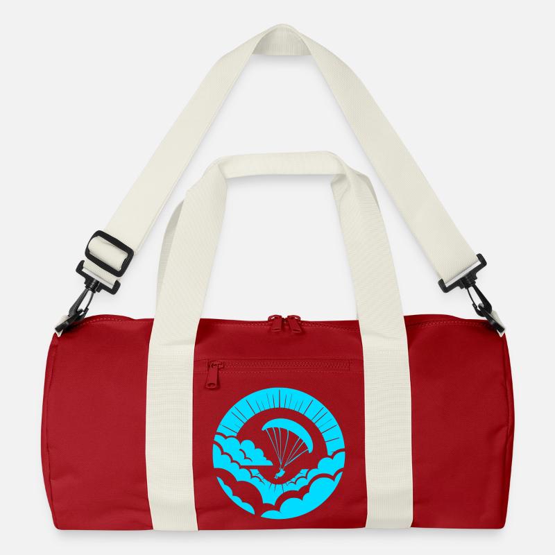 Paraglider über den Wolken - Recycelte Duffel Bag - Klassisches Rot/Offwhite