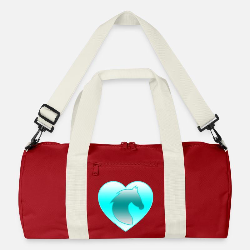 Pferde - Recycelte Duffel Bag - Klassisches Rot/Offwhite