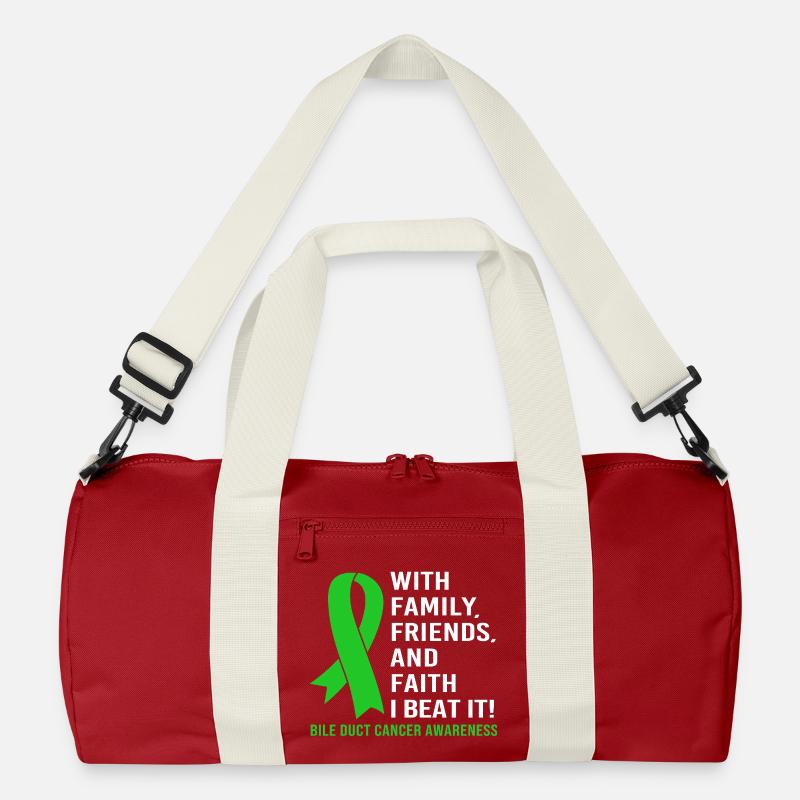 Gallengangskrebs - Recycelte Duffel Bag - Klassisches Rot/Offwhite