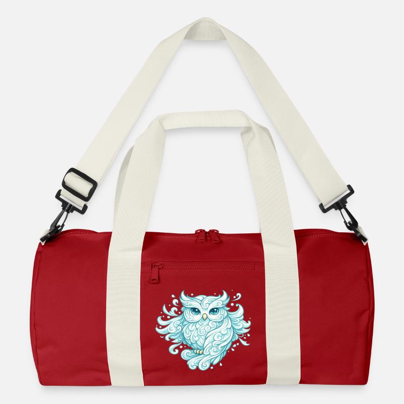 Lufteule – Tier aus Wind - Recycelte Duffel Bag - Klassisches Rot/Offwhite