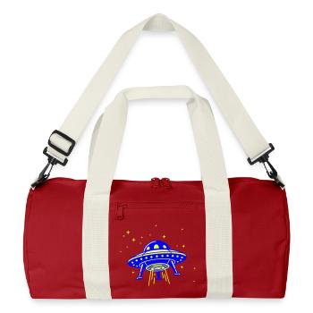 UFO – Visit from another galaxy - Recycled Duffel Bag - classic red/off white - Front