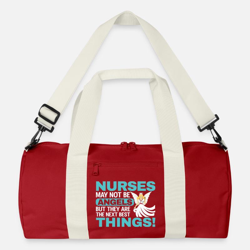 Krankenschwester - Recycelte Duffel Bag - Klassisches Rot/Offwhite
