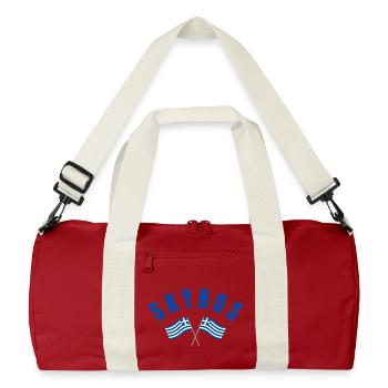 Drapeaux croisés grecs de Skyros - Sac de sport recyclé - rouge classique/blanc cassé - Devant