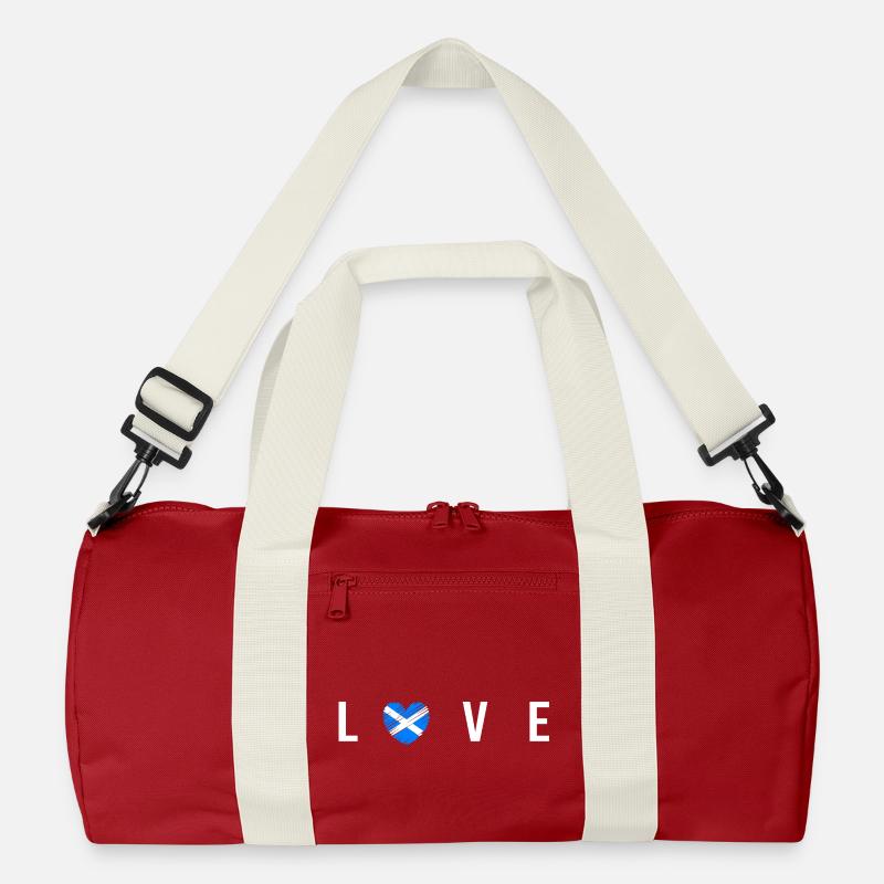 Schottland - Recycelte Duffel Bag - Klassisches Rot/Offwhite