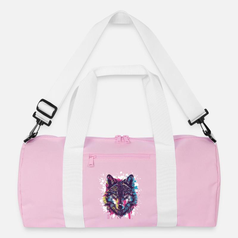 Wolf Tier Farbklecks Recycelte Duffel Bag