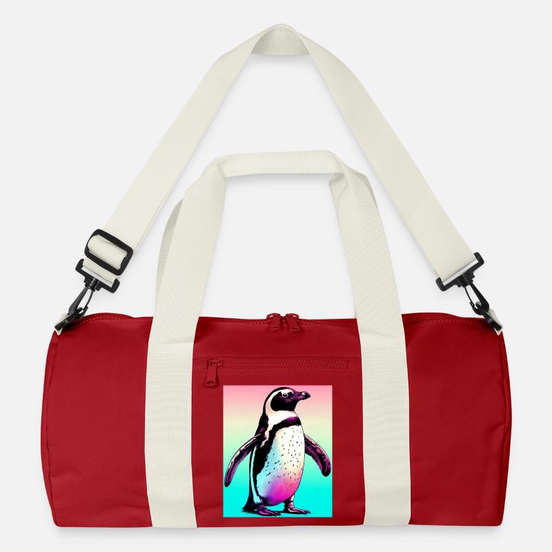 Pinguin - Recycelte Duffel Bag - Klassisches Rot/Offwhite