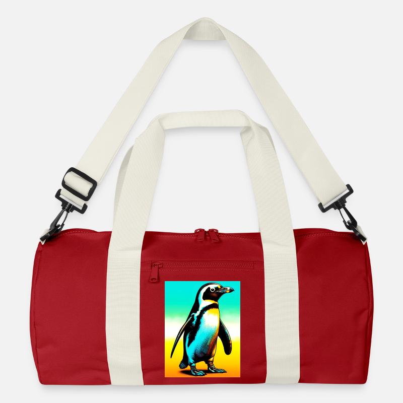 Pinguin - Recycelte Duffel Bag - Klassisches Rot/Offwhite