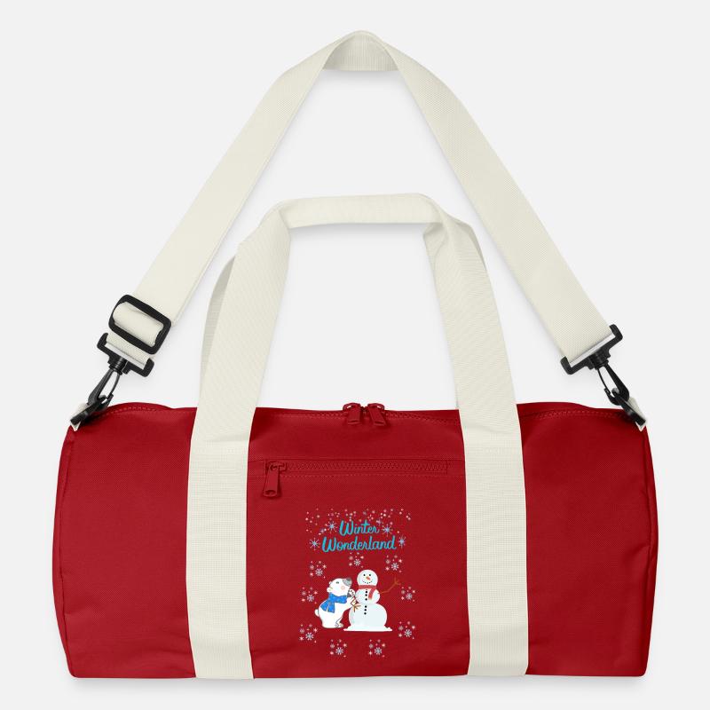 Eisbär & Schneemann - Recycelte Duffel Bag - Klassisches Rot/Offwhite