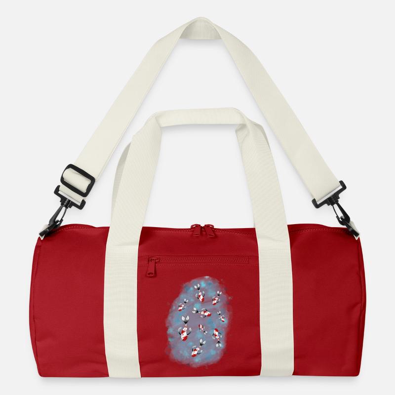 Koi Karpfen Teich Japan - Recycelte Duffel Bag - Klassisches Rot/Offwhite