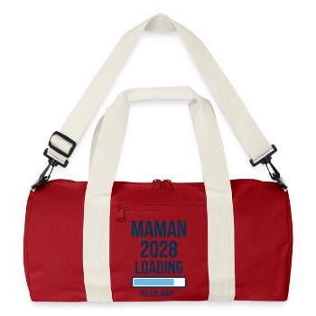 Annonce Grossesse Maman 2028 Loading - Sac de sport recyclé - rouge classique/blanc cassé - Devant