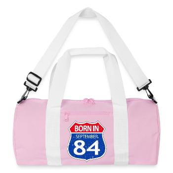Born_in_September_84 - Recycled Duffel Bag - pink/white - Front