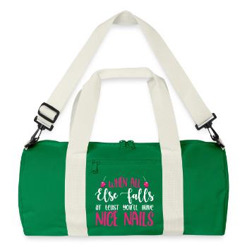 Nail Designer Nail Designer Cosmetics Nail Salon - Recycled Duffel Bag - kelly green/off white - Front