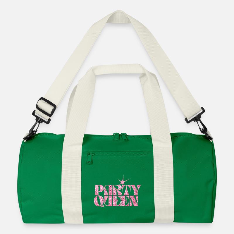Party Queen Glitzer Text - Recycelte Duffel Bag - Kellygrün/Offwhite