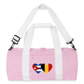 Cœur du drapeau de Cuba Belgique - Sac de sport recyclé - rose/blanc - Devant