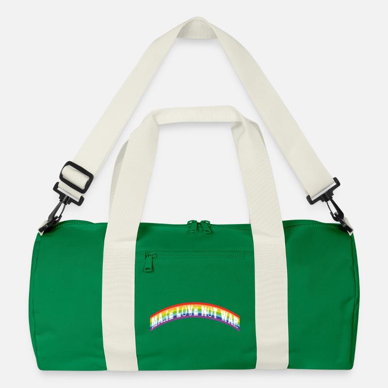 make love not war | rainbow flag Recycelte Duffel Bag
