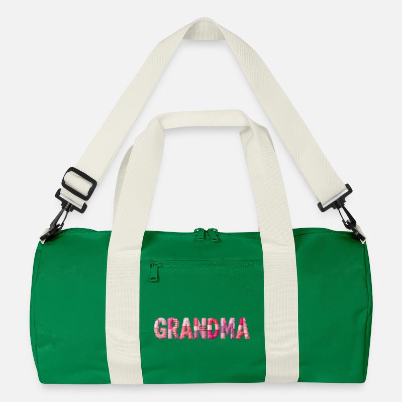 Großmutter Pink Plaid Buchstaben Patchwork Recycelte Duffel Bag