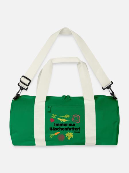 Stromberg Häschenfutter Spruch Und Gemüse - Recycelte Duffle Bag - Kellygrün/Offwhite