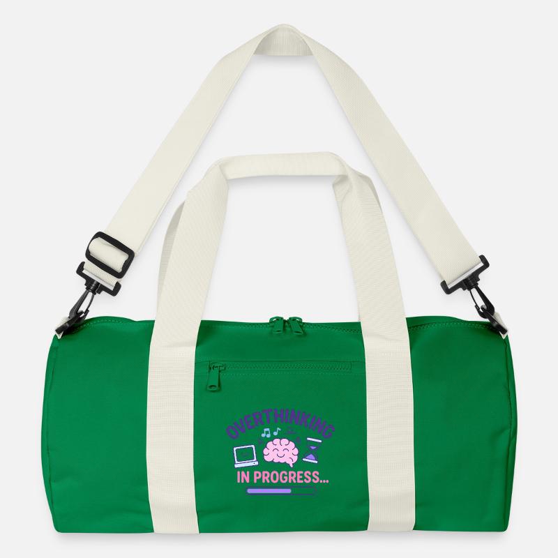 Überdenken im Gange - Recycelte Duffel Bag - Kellygrün/Offwhite