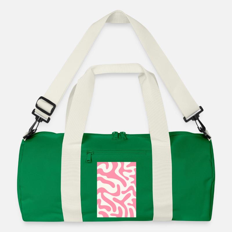 Funky tiger - rosa - Recycelte Duffel Bag - Kellygrün/Offwhite