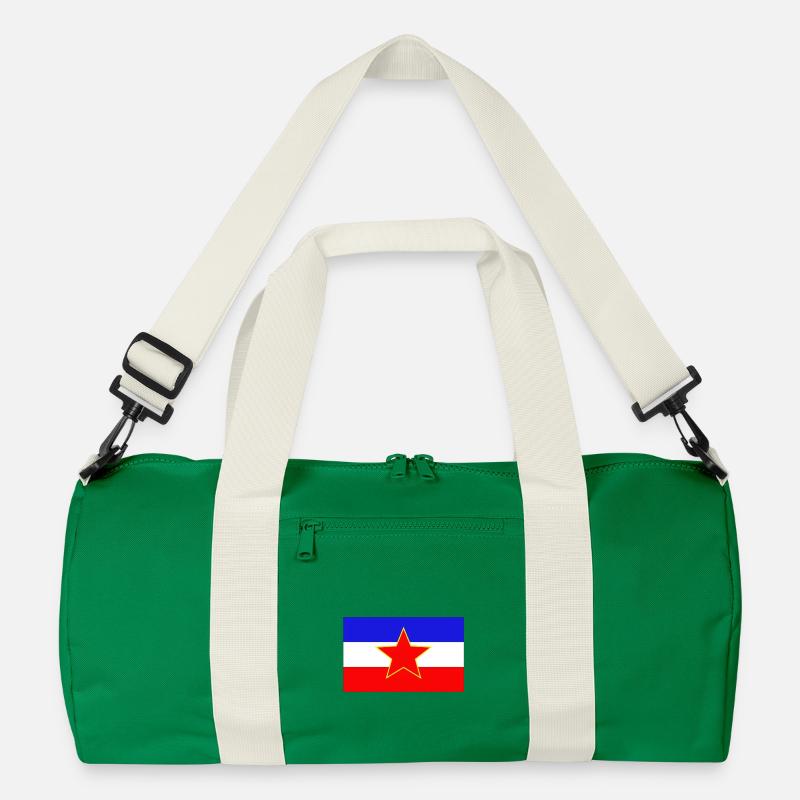 Jugoslavija - Recycelte Duffel Bag - Kellygrün/Offwhite